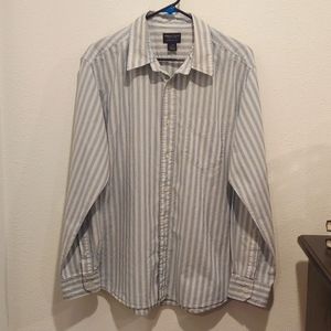 American eagle striped button up shirt mens size large
